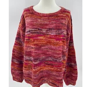 Peruvian Connection Alpaca Sweater Knit Red Stripe Long Sleeve